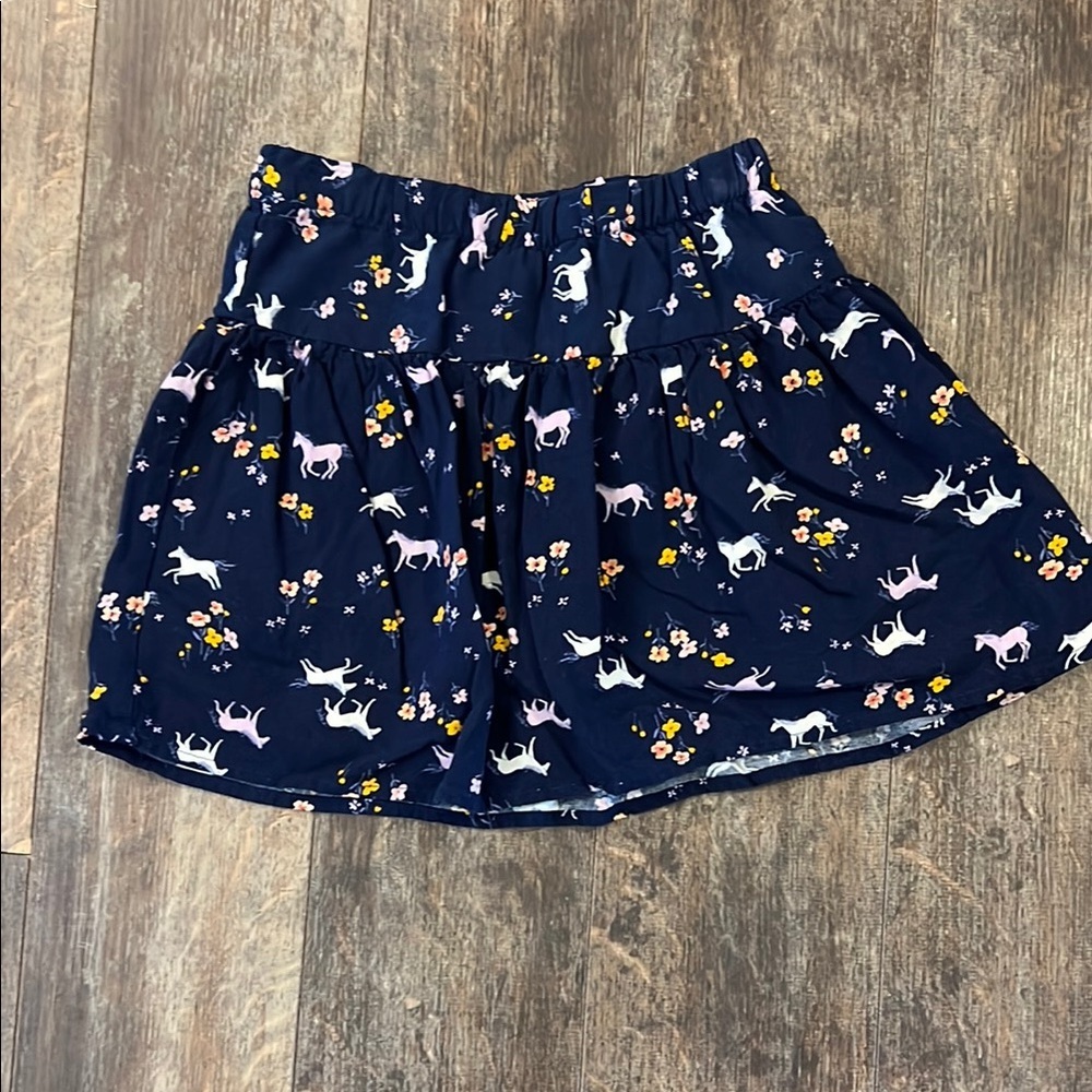 Jumping Beans Kids Skort - Navy with Floral and Animal Print